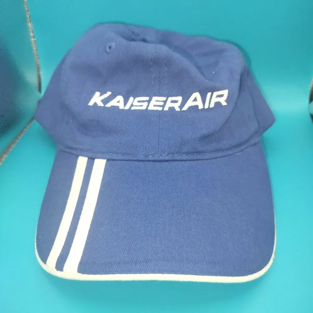 KaiserAir Hat Cap America Men's Adjustable Blue White Stripes Vintage